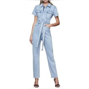 Good American Light Blue Denim Jumpsuit